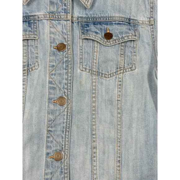 Ralph Lauren Distressed Denim Jean Jacket Short Preppy Casual Women's Size Large - Picture 6 of 11